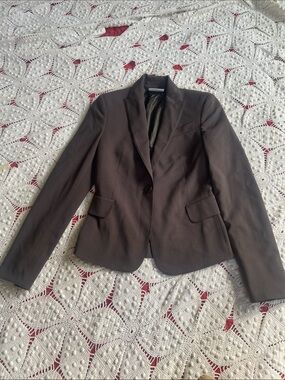 Akris Punto Dark Olive Single-Button Tailored Blazer 2